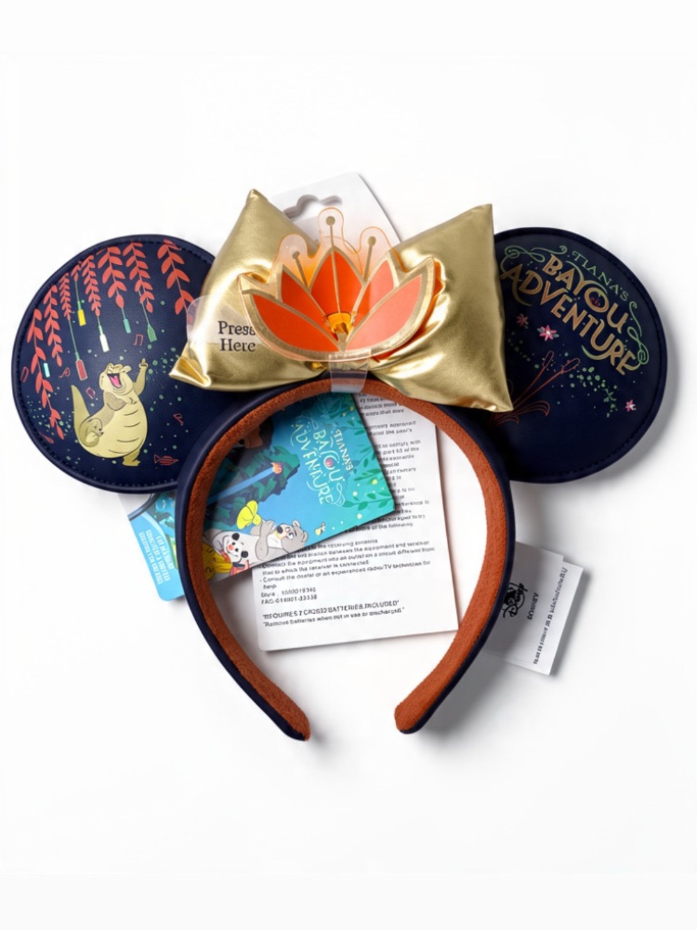 Disney Tiana’s Bayou Adventure Kids Headband - Navy, Gold & Orange Lotus